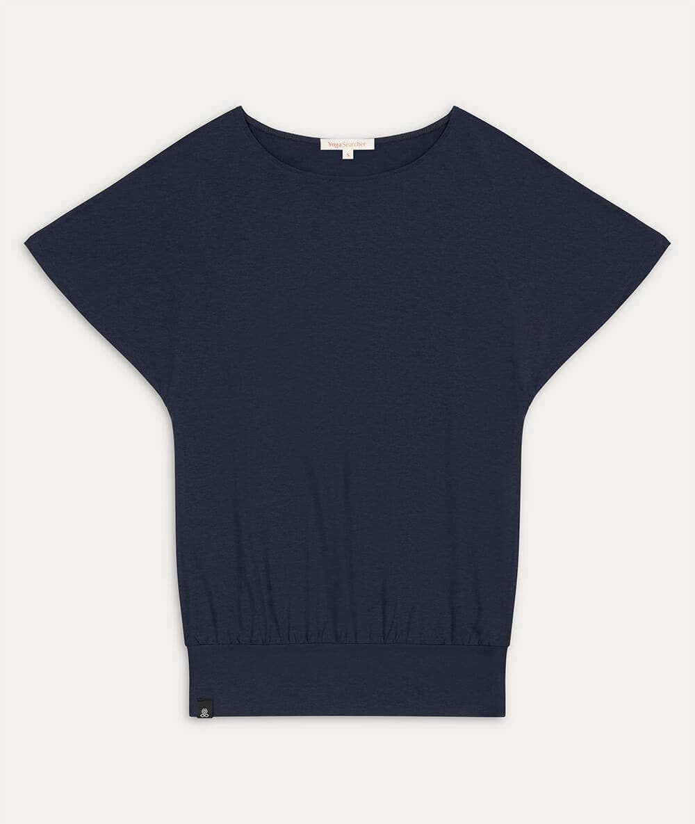 Yoga Searcher MEDE NAVY FRONT Lyocell T shirt