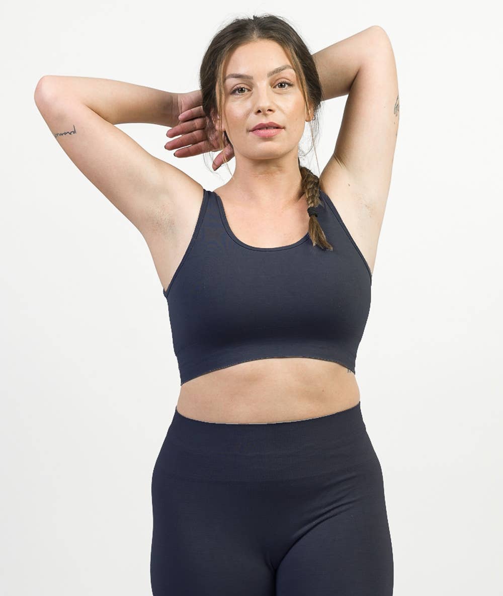 Women's longline bamboo yoga bra | seamless sports bra