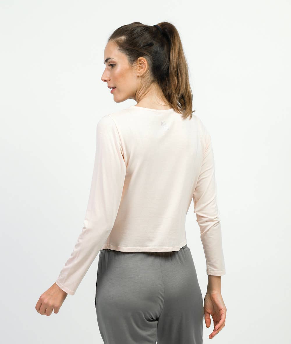 Yoga Searcher NAMASH BACK shot long sleeve t-shirt