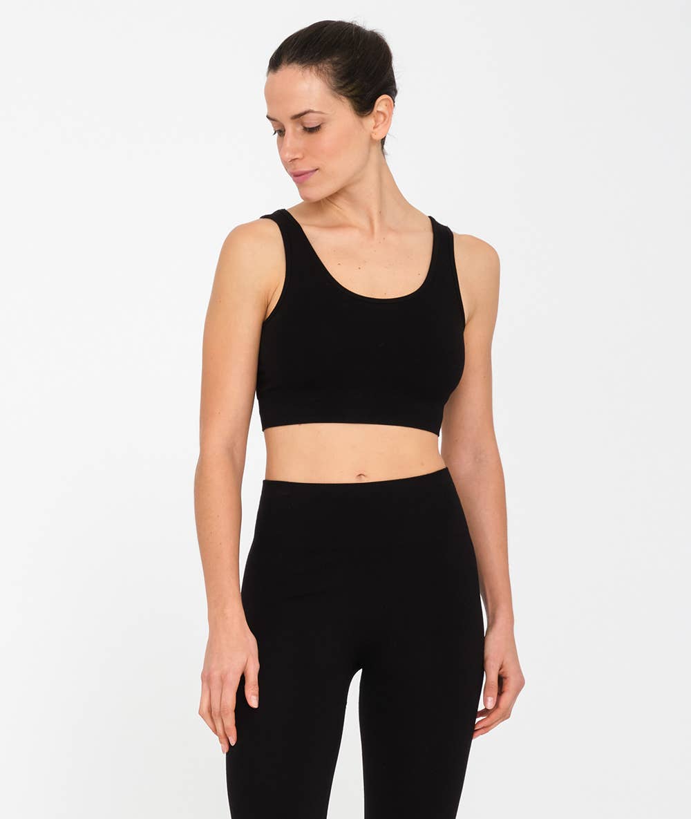 Women's longline bamboo yoga bra | seamless sports bra