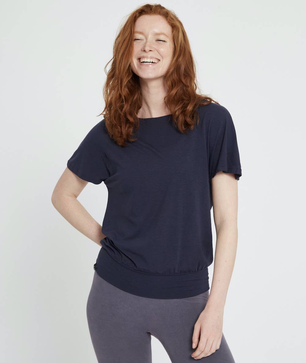 Yoga Searcher MEDE NAVY Lyocell T shirt