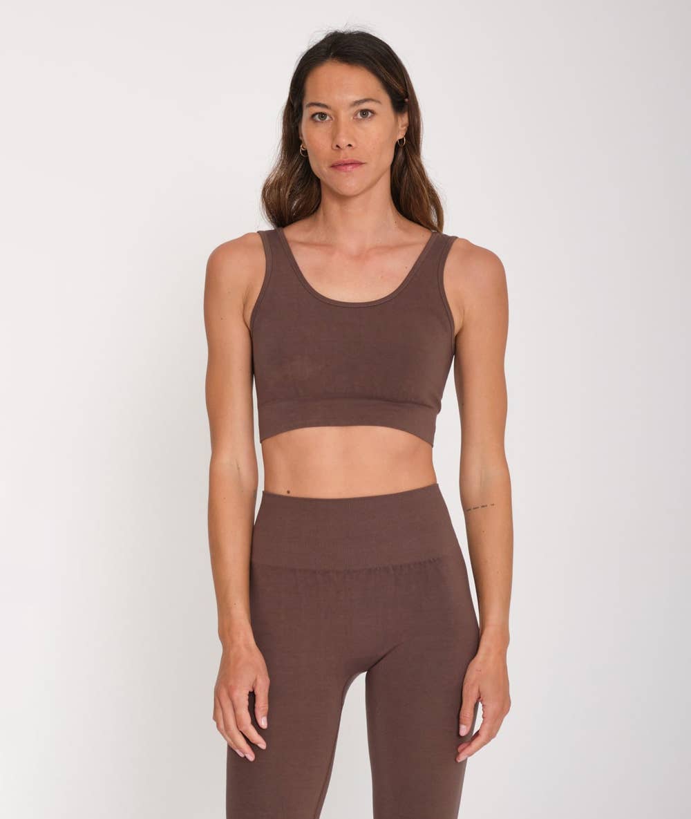 Women's longline bamboo yoga bra | seamless sports bra