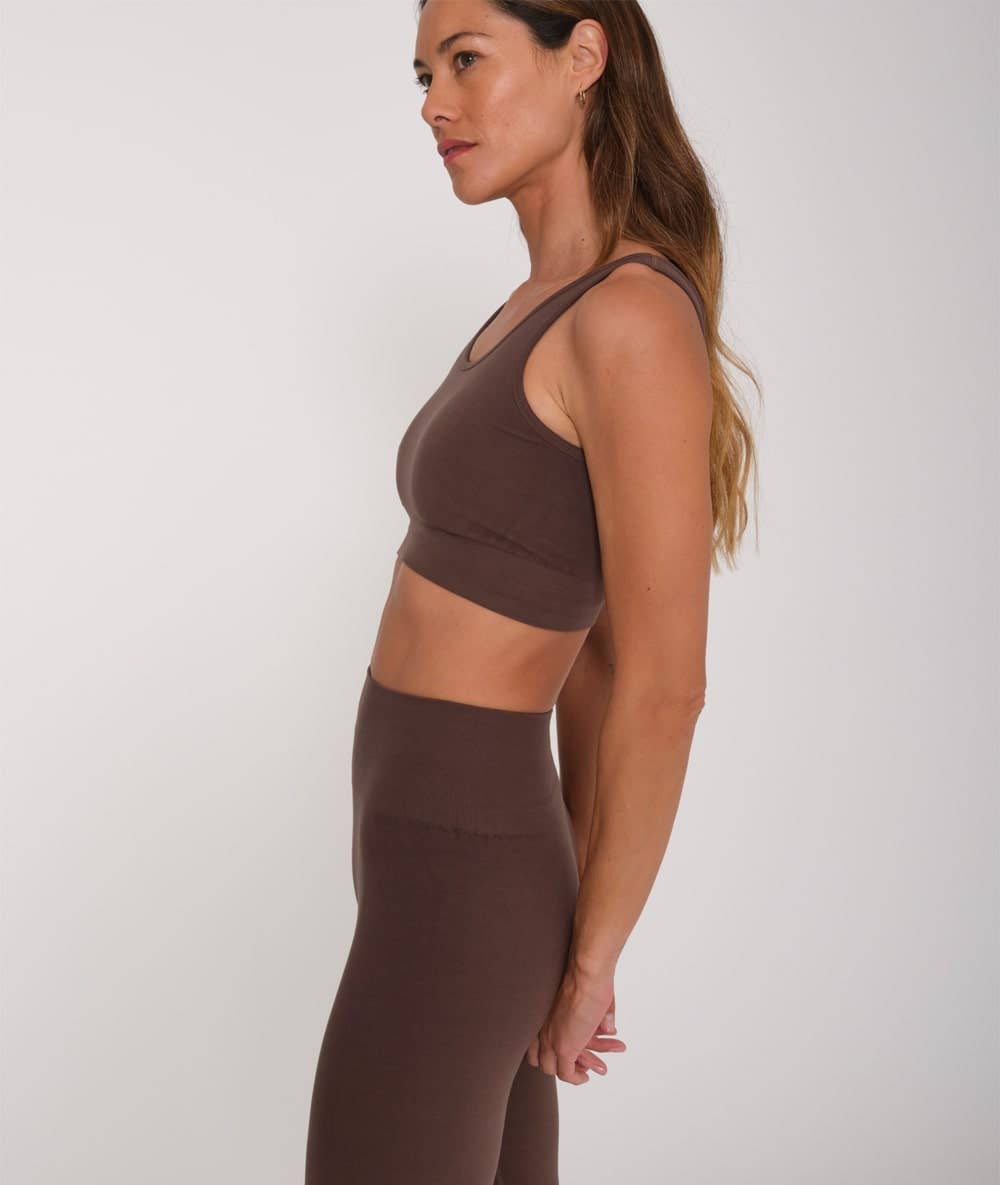 Women's longline bamboo yoga bra | seamless sports bra