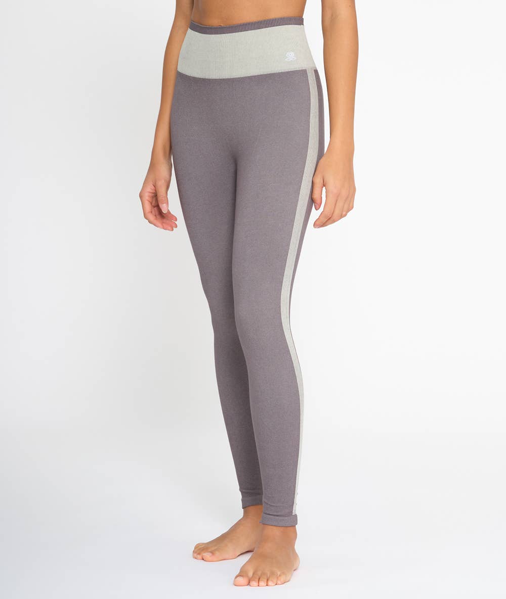 Woman wearing  soft breathable high waisted organic cotton yoga leggings